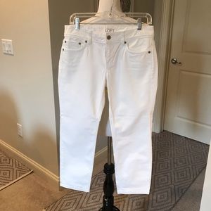 Loft Modern Crop White Jeans